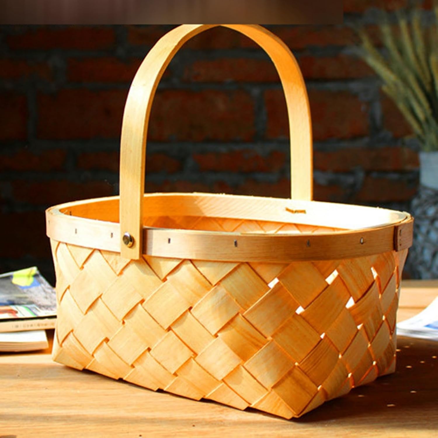 バスケット パンかご かご かわいい フルーツバスケット 籐かご 手編み 天然素材 藤編みかご カゴ収納 果物入り 収納バスケット