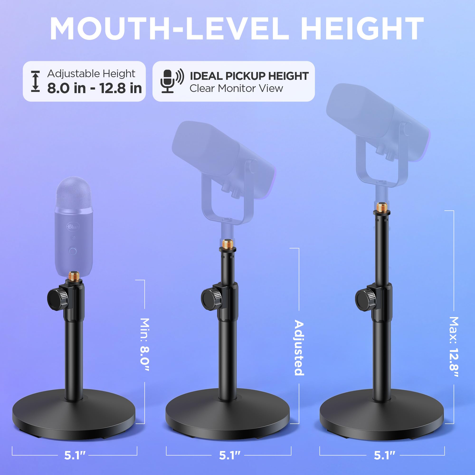 InnoGear Desktop Microphone Stand Holder Mic Stand Desk Mount for Fifine — Amazon image 2