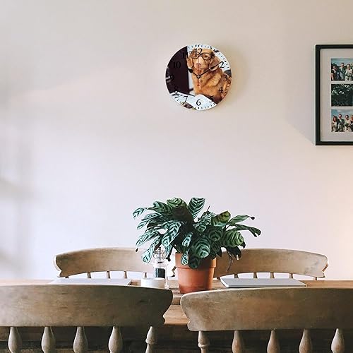Miniatura 5 de Golden Retriever - Reloj de pared de madera para mascotas, perros y gatos, 12 pulgadas, silencioso, sin tictac, decorativo, lindo reloj de animal,