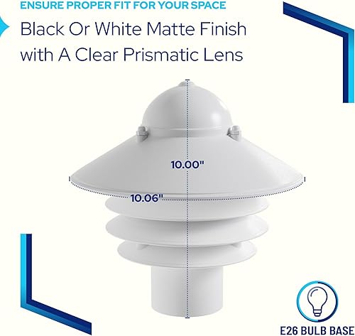 Miniatura 4 de KastLite Lámpara de pasarela náutica negra  Accesorio costero para exteriores de 10 pulgadas de alto  Se adapta a postes de 3 pulgadas  Listado UL