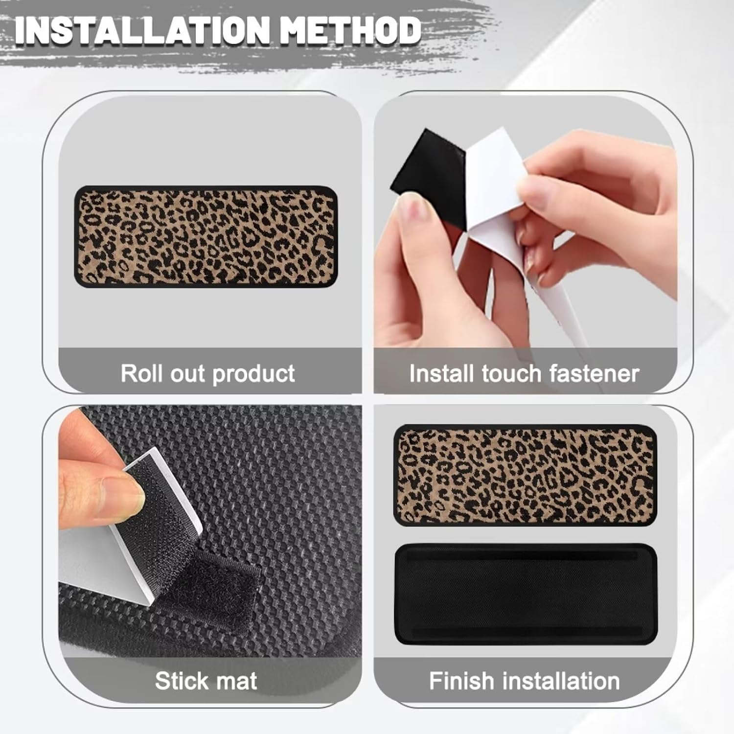 Leopard Print RV Step Cover 4 Pack Quick Drying Brown Outdoor Step Mats for Ladders Trailers Truck Campers RV Steps Treads
