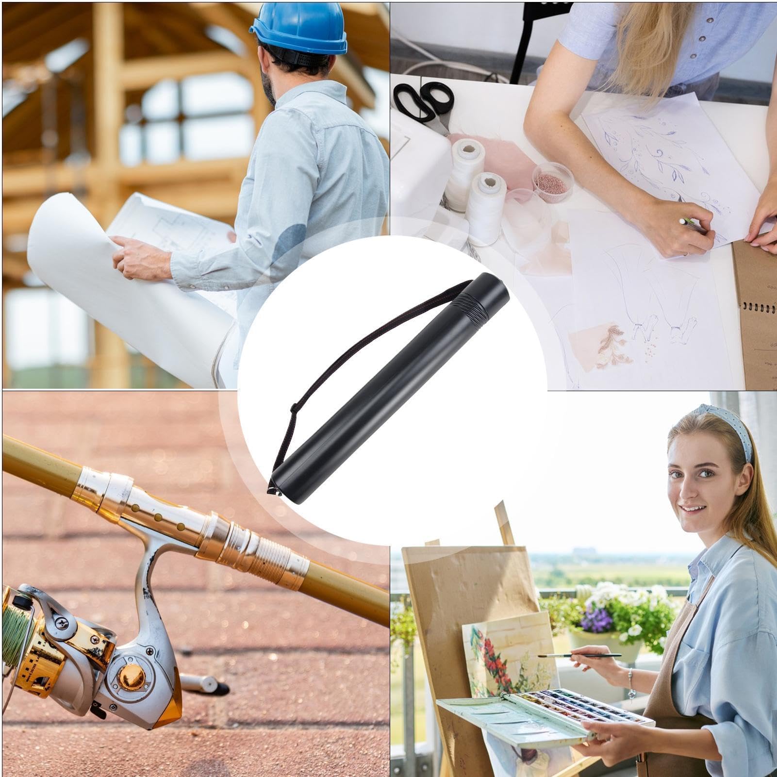 Tubos extensibles para pósteres, impermeable, a prueba de luz, para dibujos, tubo de almacenamiento multiusos para mapas, documentos, escuela, oficina