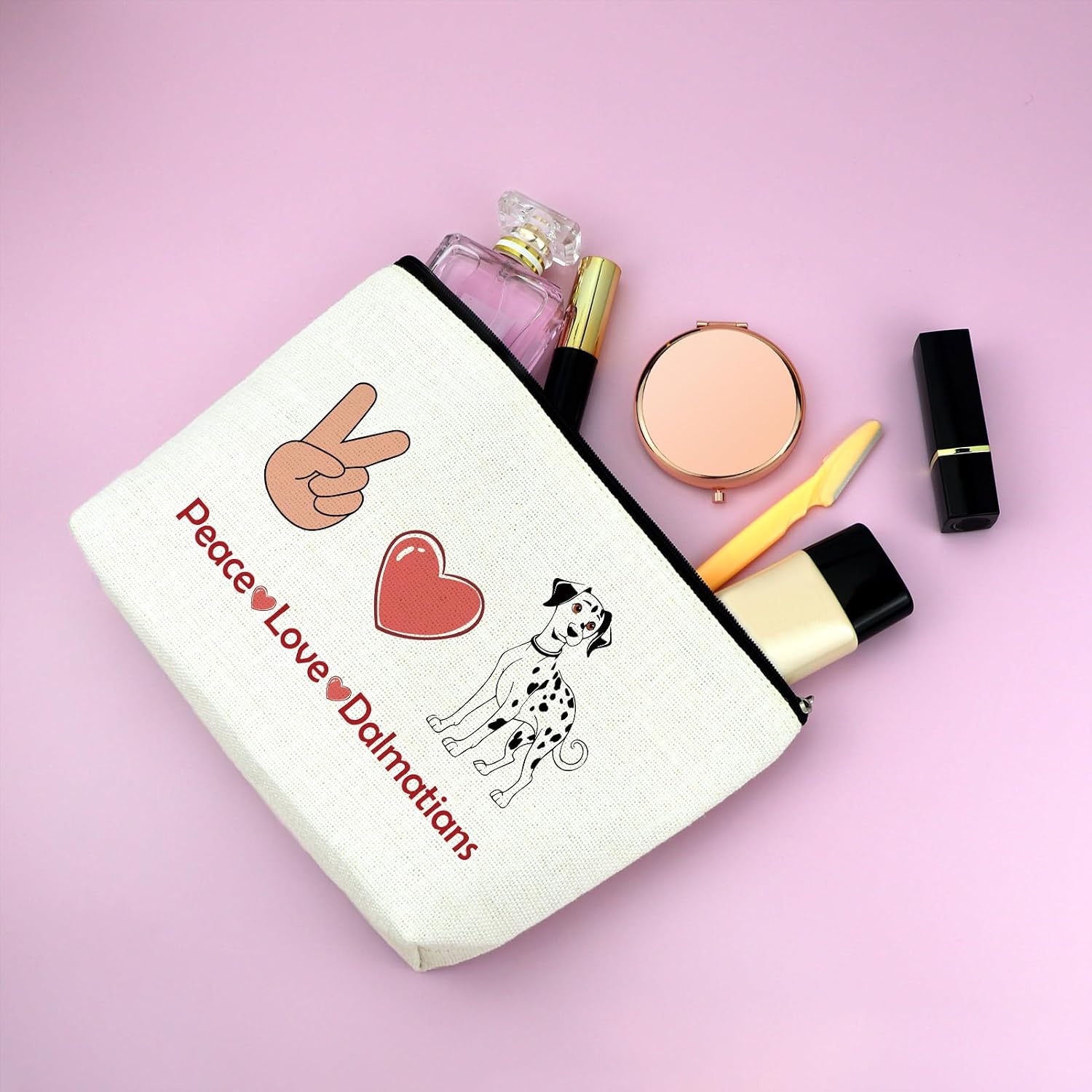 Dalmatian Gifts for Women Makeup Bag Dalmatian Lover Gifts Birthday Gift for Best Friend Sister Women Girls Funny Dalmatian Cosmetic Bag Dalmatian Owners Gifts Dog Lover Gift Makeup Zipper Pouch Bag image 4