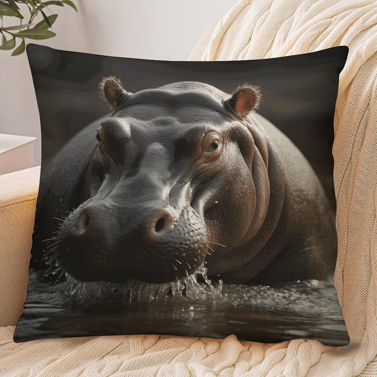 Fekiloot Style Hippo Pillowcase Pillow Sham Pillow Case