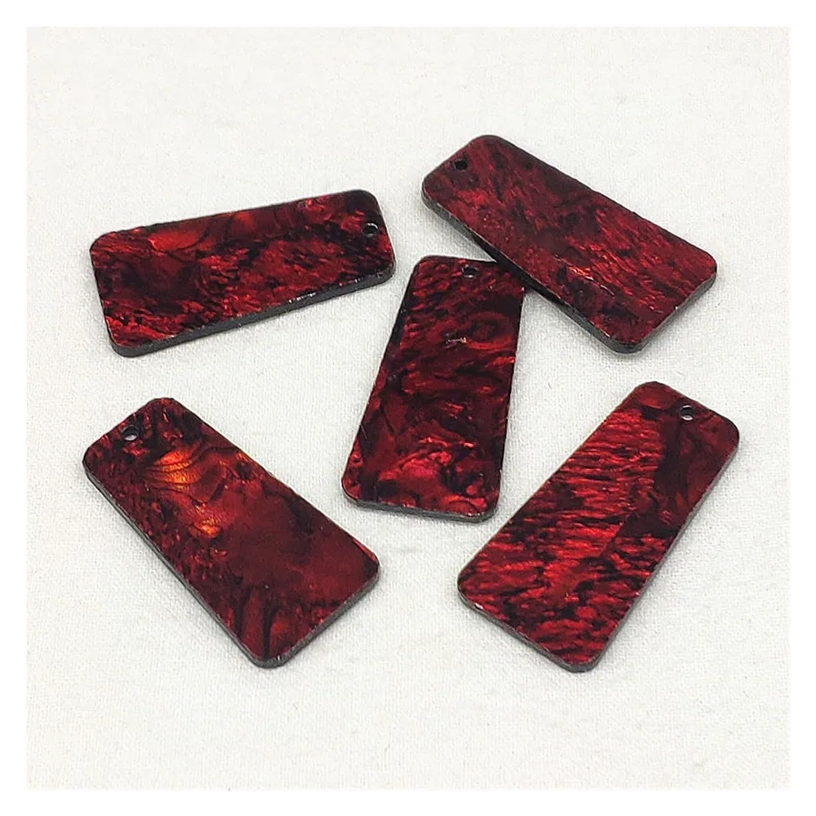 LIUCH 37x19mm 30 szt. Akryl z muszlą trapezowy urok na półprodukty do biżuterii/kolczyki DIY części, półfabrykaty i komponenty do biżuterii(Black)