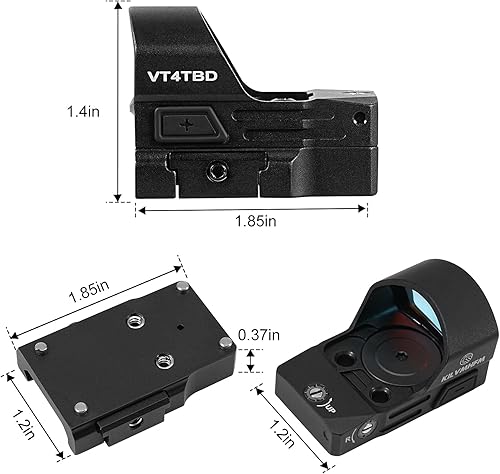 Miniatura 7 de KILVMHFM Shake Awake Red Dot Micro Mini Mira Reflex, 2MOA Reflex Sight para RMR Footprint Optics Ready, VT4TBD