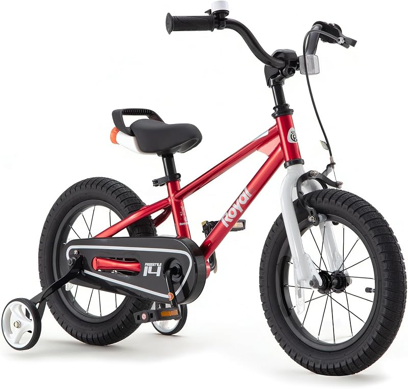 RoyalBaby Freestyle Bicicleta para niños 12 14 16 pulgadas con ruedas de entrenamiento, 18 pulgadas con soporte, bicicleta para niños de 3 a 10 años