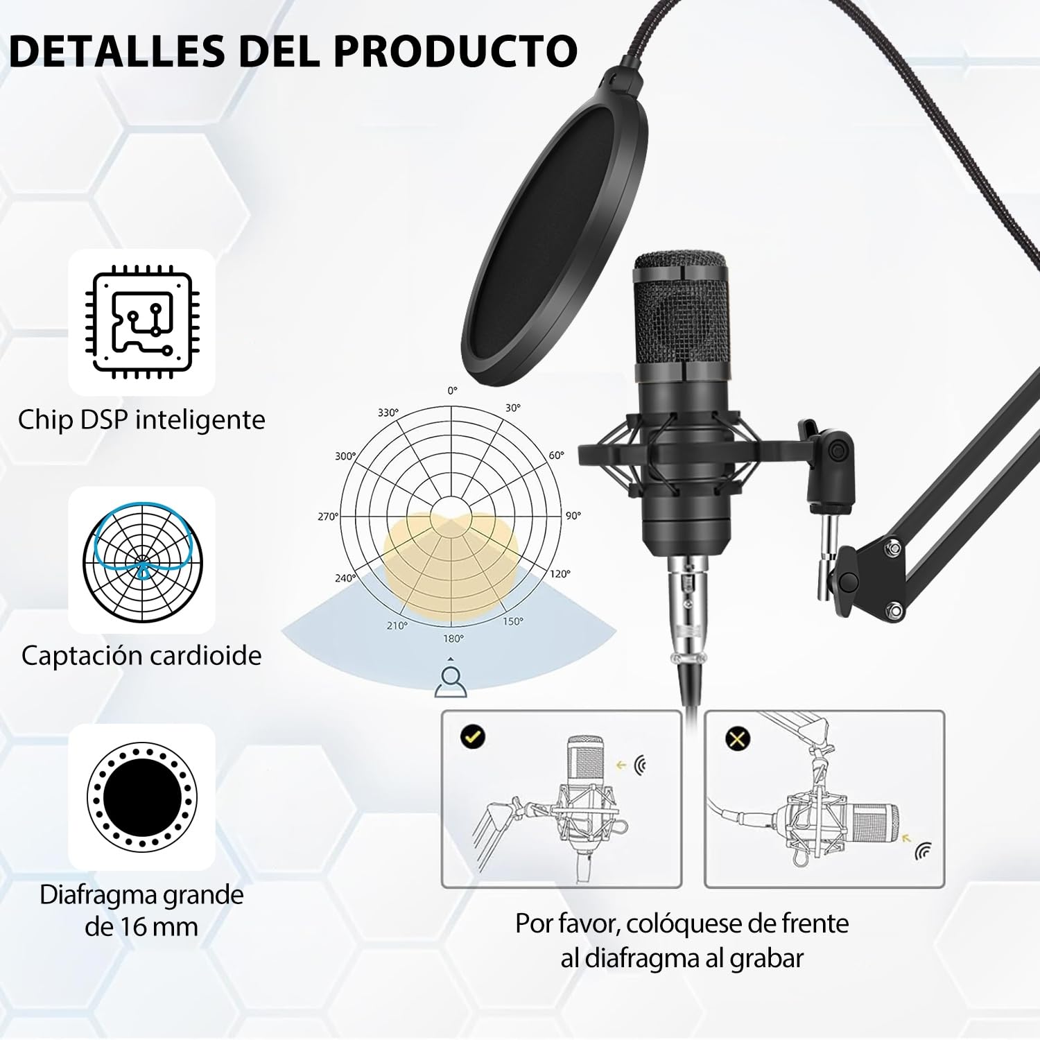 Paquete de equipo para podcast, cambiador de voz y micrófono de condensador, set de micrófonos para podcast para gamers, podcasting, grabación, canto y streaming