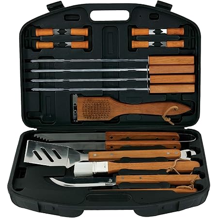 Mr. Bar-B-Q 94001X 18-Piece Stainless-Steel Barbecue Set with Storage Case