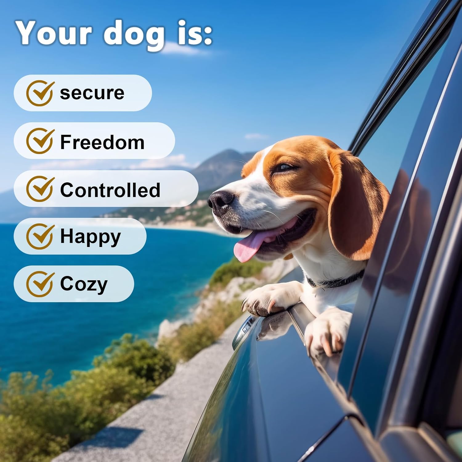 2 Pieces Dog Car Belt, Dog Car Safety Belt, 80 cm Safety Belts for Dogs, Bite Resistant PVC for All Bodies Dogs Accessories (Blue+Red) 6