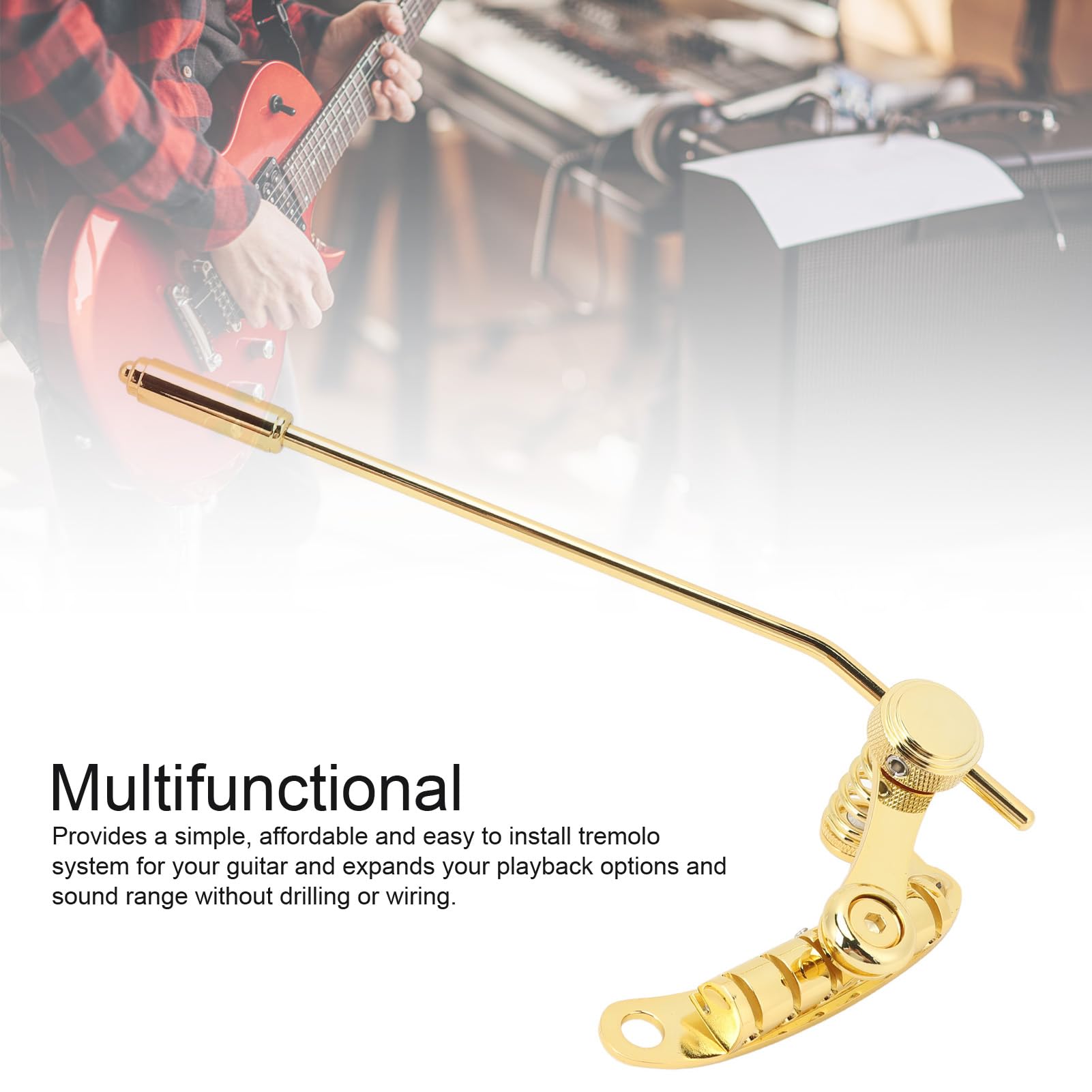 Puente Trémolo Para Guitarra Eléctrica Estilo Tune-O-Matic - Con Barra De Parada, Color Plateado, Para Guitarras LP Y SG