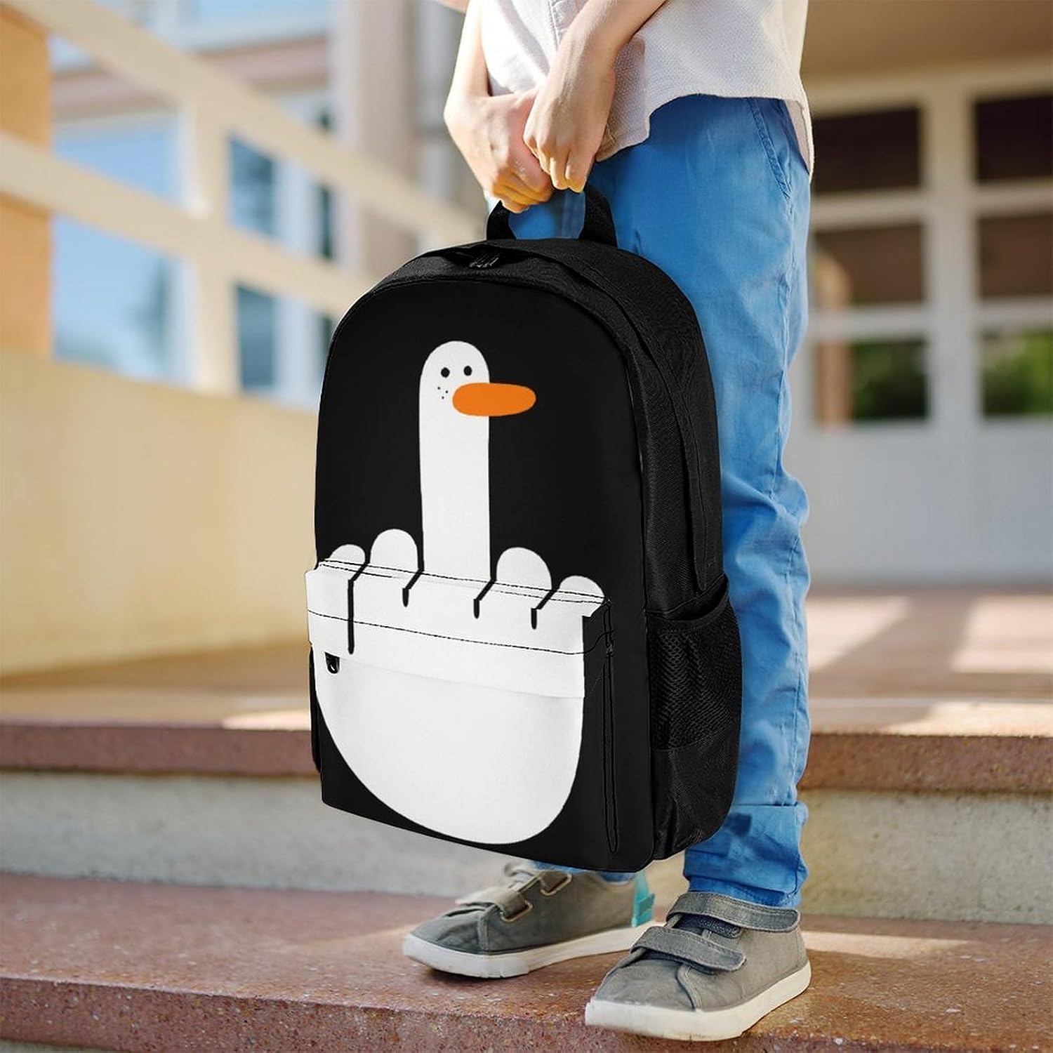Middle Finger Duck Backpack Lightweight Backpacks Work Bag