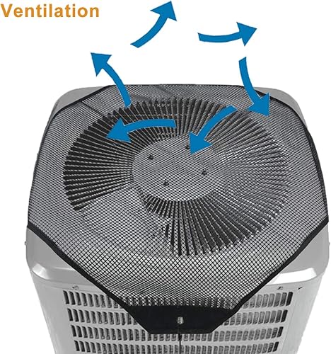 Miniatura 3 de Jeacent Cubierta de aire acondicionado para todas las estaciones, protector de hojas de malla abierta para unidades exteriores, color negro, (32 x