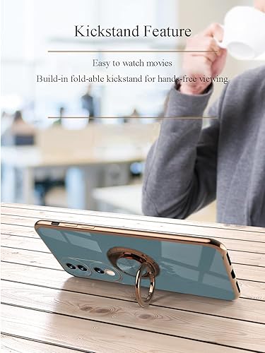 Miniatura 4 de Per Honor 70 - Funda con soporte para anillos, funda estética Honor 70 de silicona suave y delgada, a prueba de golpes, de lujo, con función atril