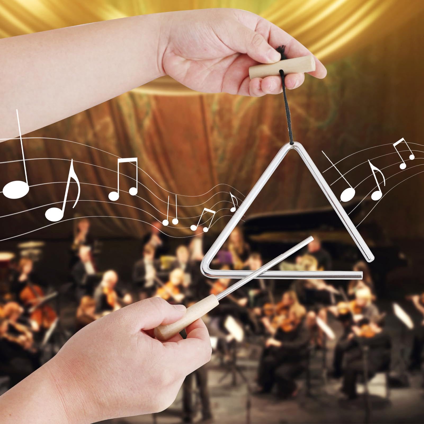 Instrument triangulaire, 15,2 cm, triangles rythmiques en acier, instrument de musique, percussion à la main, triangles avec percussions | instrument de musique, percussion à la main, triangles avec percussions
