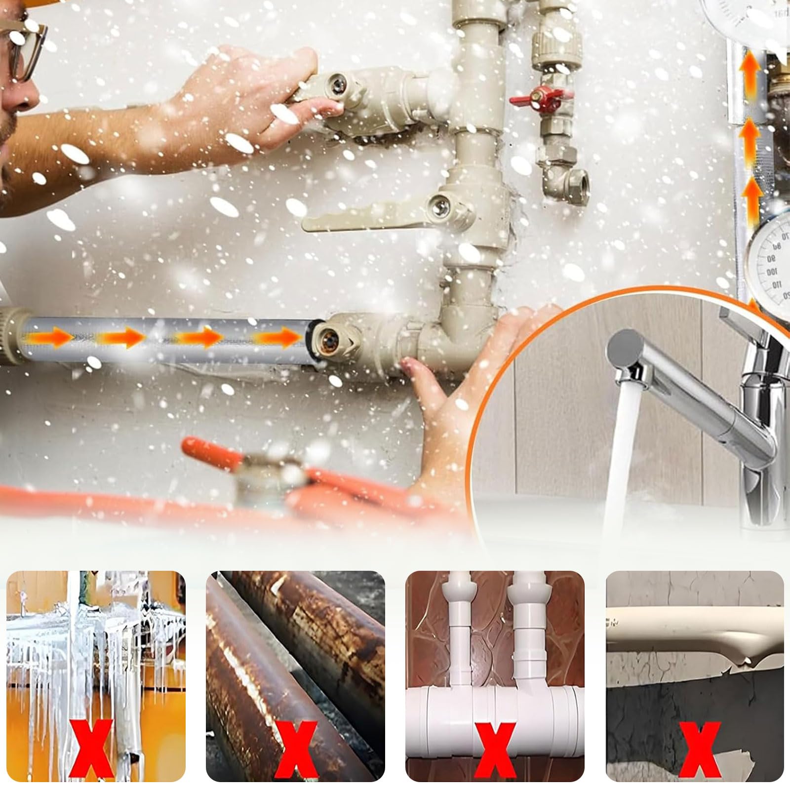 Frostschutz Rohrisolierung Aluminiumfolie Schaumisolierung Klimaanlagen Isolierung Rohr für Schutz von Rohren und Elektrischen Leitungen (ID) 219mm x (T) 30mm x (L) 0.95m