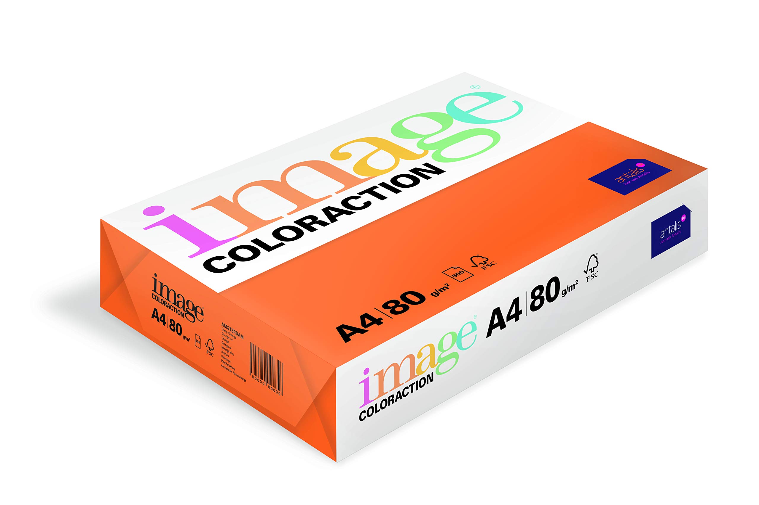 Image Coloraction - Papier de couleur Amsterdam Orange - 80 g/m² A4 - Ramette de 500 feuilles