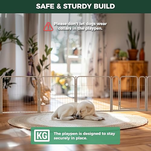 Miniatura 6 de FXW Homeplus - Corralito para perros diseñado para uso en interiores, 24 pulgadas de altura para cachorros y perros pequeños, blanco, patentado