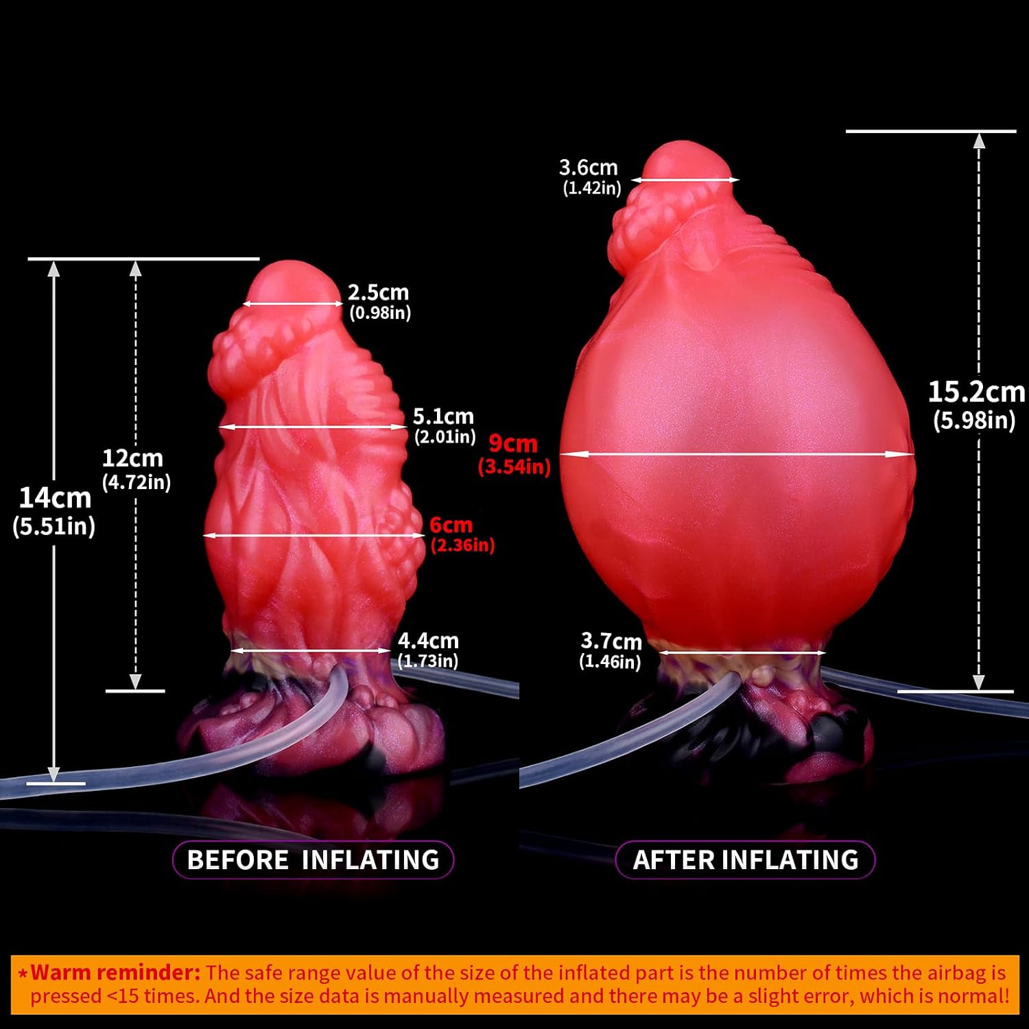 Realistic Squirting Inflatable Dildo Butt Plug Strong Ejaculating Soft Silicone 5.51'' Anal Trainer Massager G-Spot Monster Penis Adult Sex Toys for Men Women