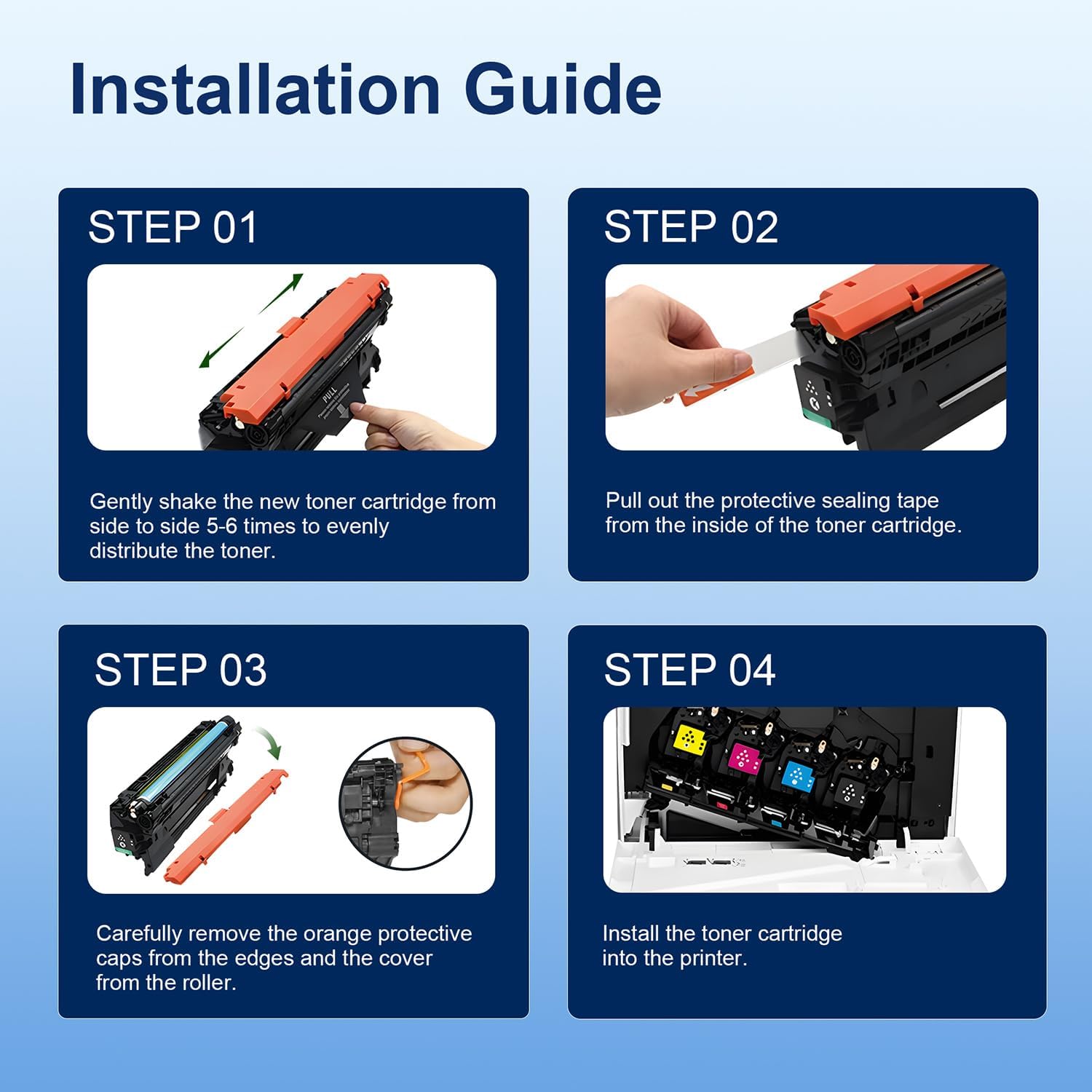 213A Toner Cartridge 4 Pack (with Chip) Compatible for HP 213A W2130A 213X W2130X Toner for HP Color Laser jet Enterprise 5700dn 6700 6701dn MFP 5800dn 6800 6801dn Printer Ink Copier Scanner