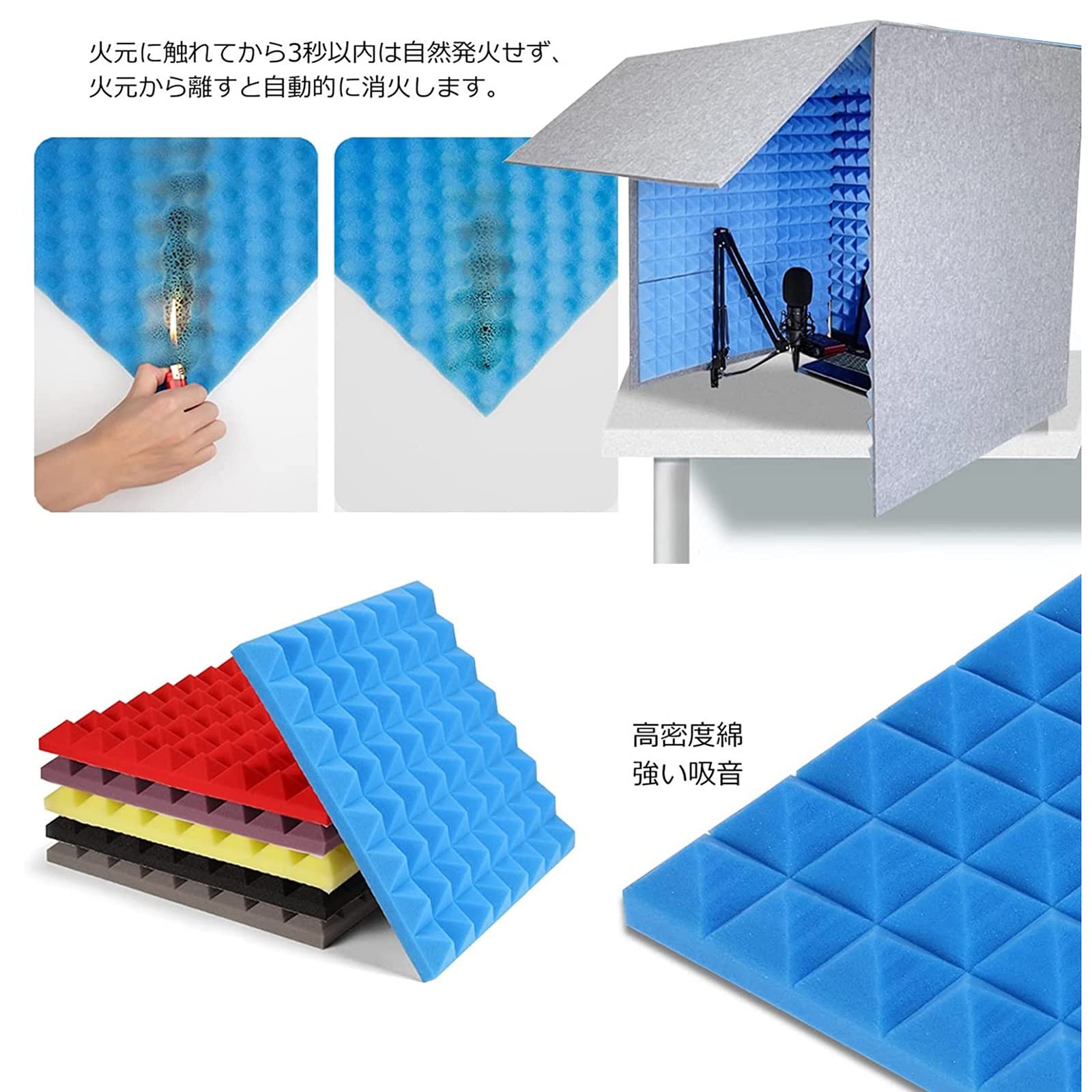 Amazon.co.jp: 簡易防音室 防音ボックス 卓上吸音ボックス 防音室 1人