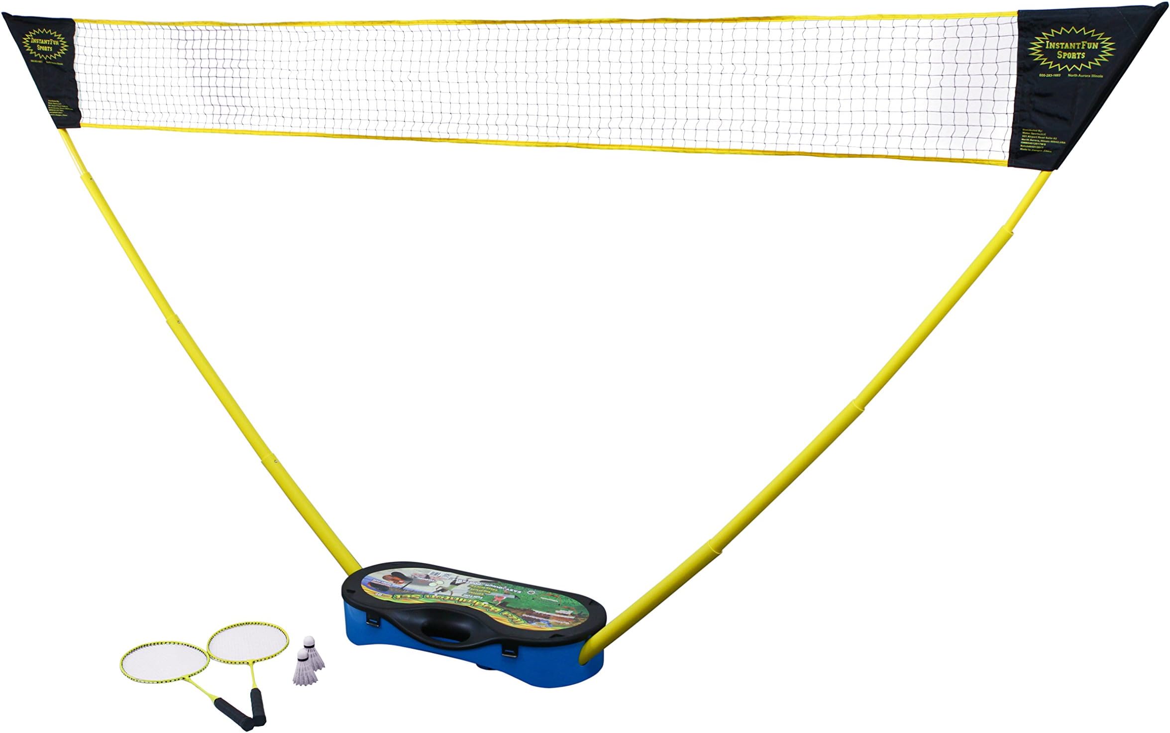 Water Sports Pop Up Freestanding Base Easy Set Up and Take Down Pool and Beach Portable Complete Badminton Set