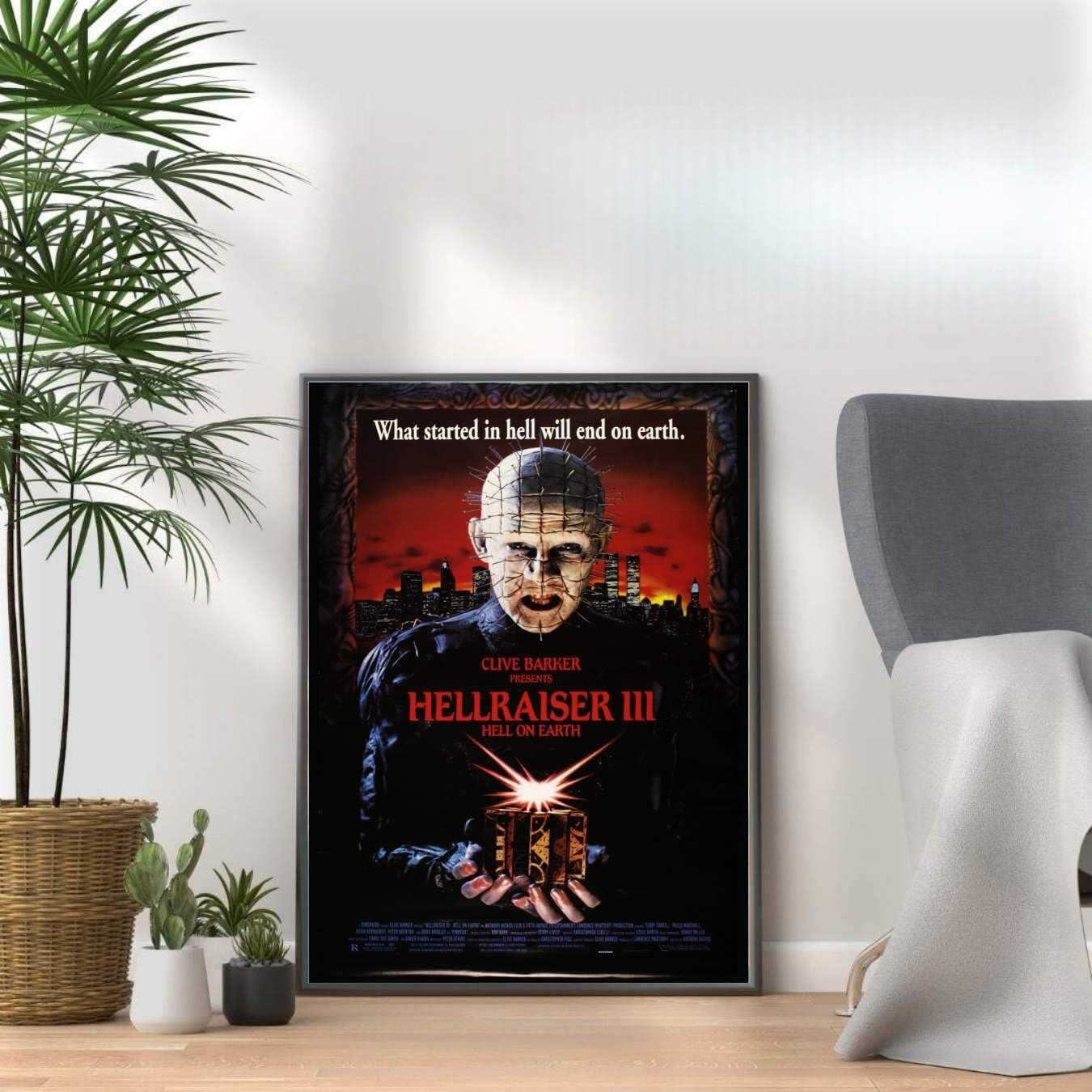 Horror Movie Poster Prints, Scary Film Wall Art, Halloween Decor, Horror Room & Home Cinema Wall Decor (HELLRAISER, A3 Print Only (42x30cm)) — image 1
