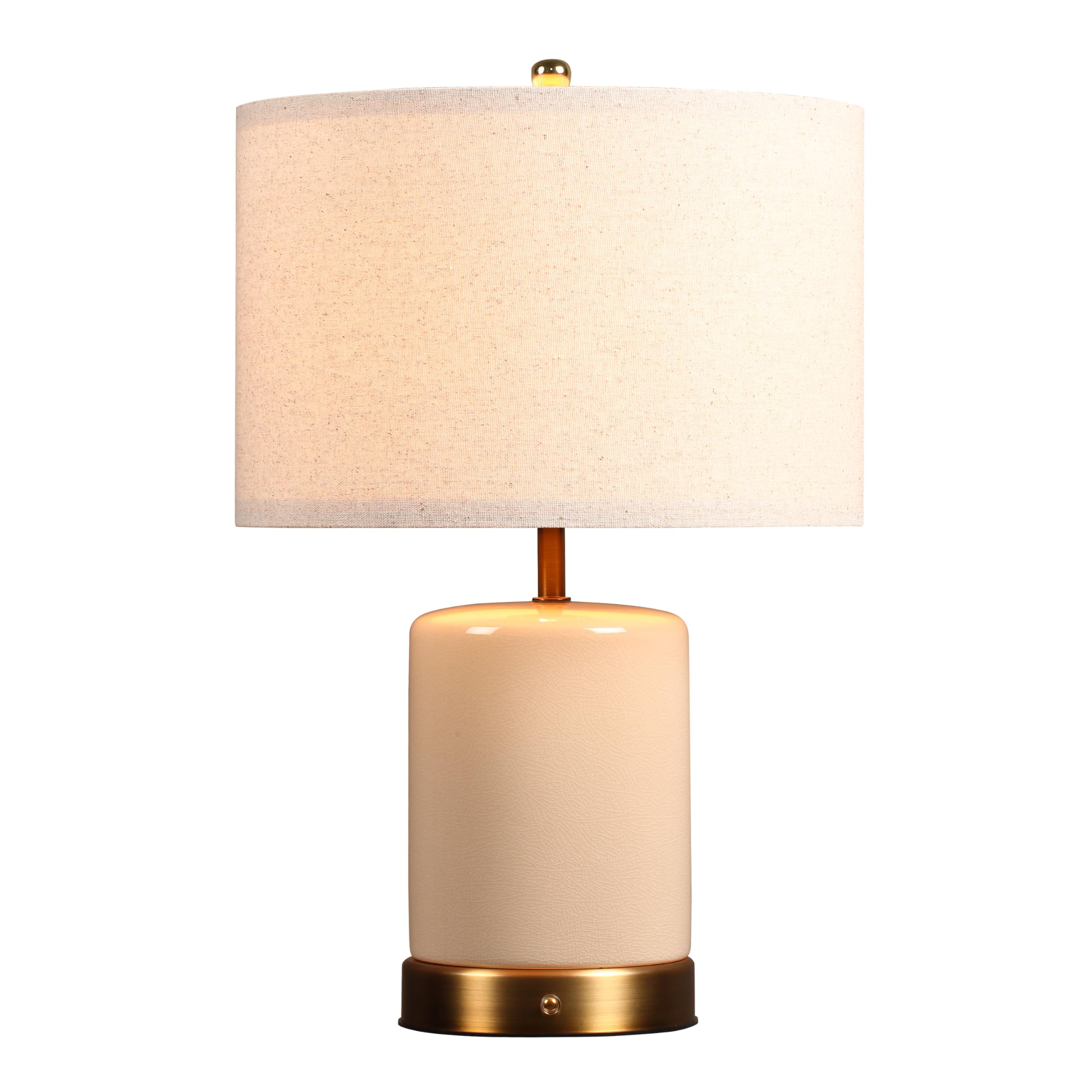 O’Bright Dune - Battery Powered Table Lamp, Rechargeable Cordless Ceramic Lamp, Full-Size 19.5 Inch Height, Dimmable, Smart Safety Protection, Type-C