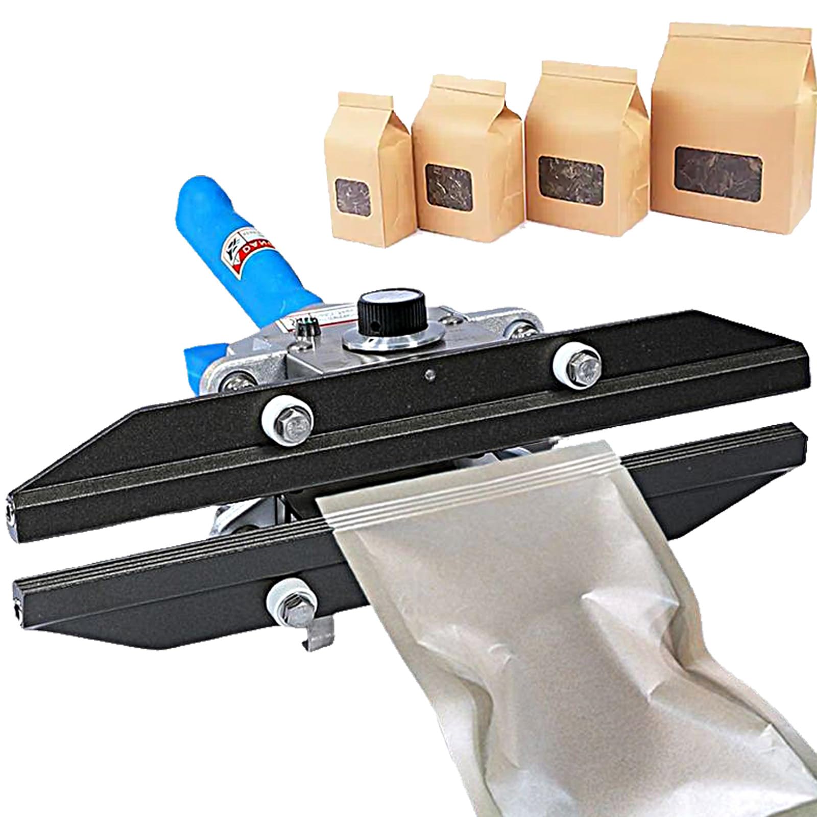 Selladora PortáTil De Mano, Selladora De Bolsas De PláStico De 200/300/400/500/600 Mm, Selladora Por Impulso, MáQuina Envasadora De Bolsas Con Sellador Al VacíO, Para,Black30cm