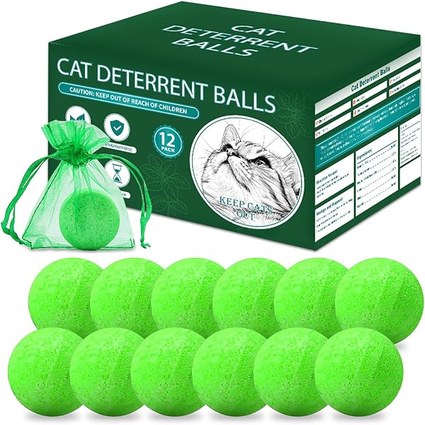 QUSUKO Cat Repellent Outdoor to Keep Cats Away (12Pack) Natural Peppermint Oil Cat Deterrent Outdoor and Indoor (Green) - 1