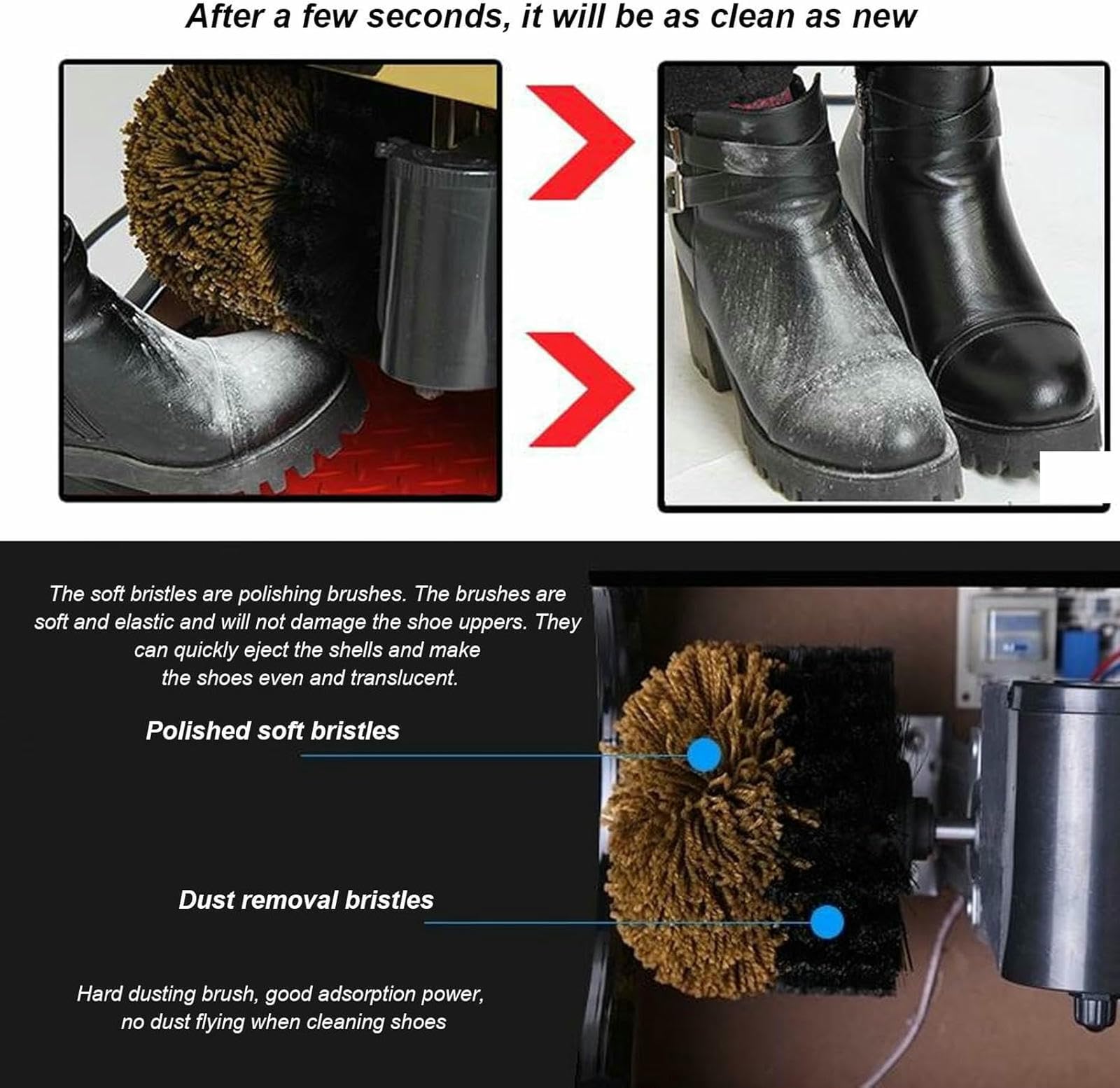 Intelligenter Automatischer Induktionsschuh Sauberer Polierer, Elektrischer Schuh Shine -Polierer Mit Doppelter Kombination