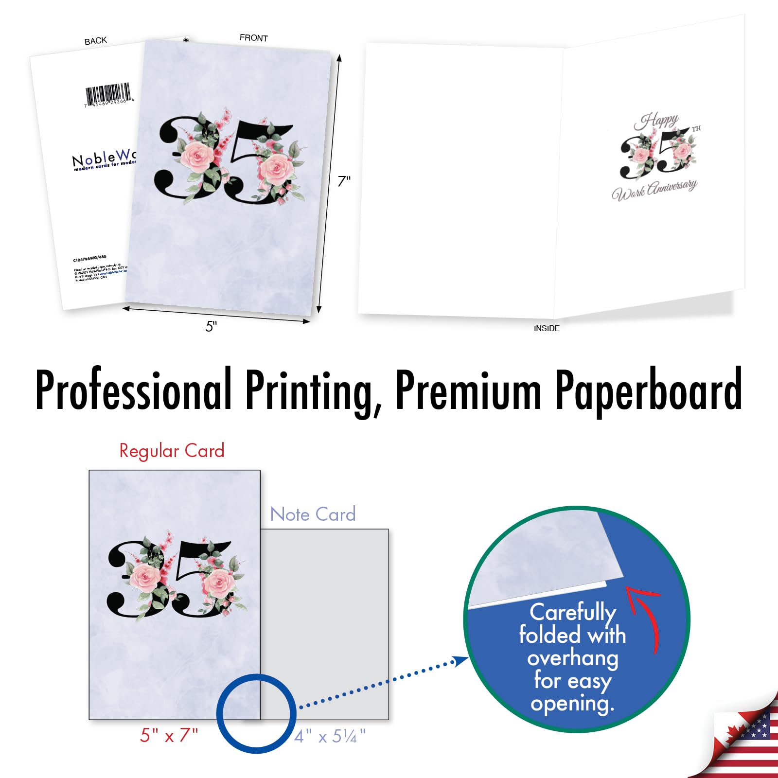 Nobleworks 35th Milestone Anniversary Greeting Card With 5 X...
