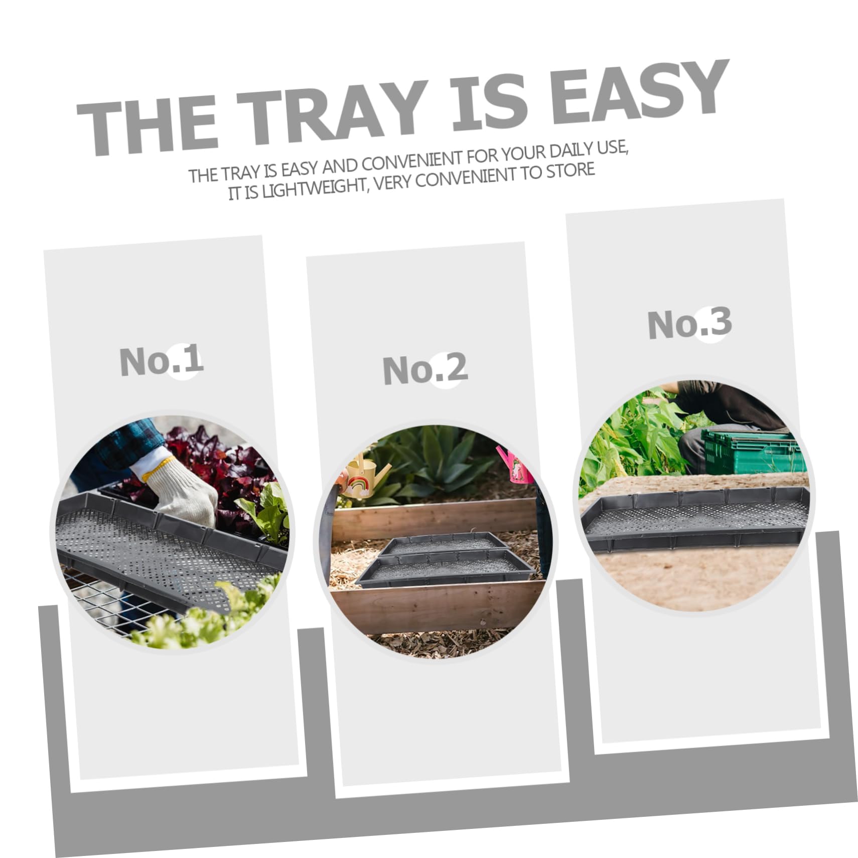 3pièces Plateaux De Germination Plastique pour Semis Trays Multi-cavités pour Hydroponie Et Culture De Pousses Noir