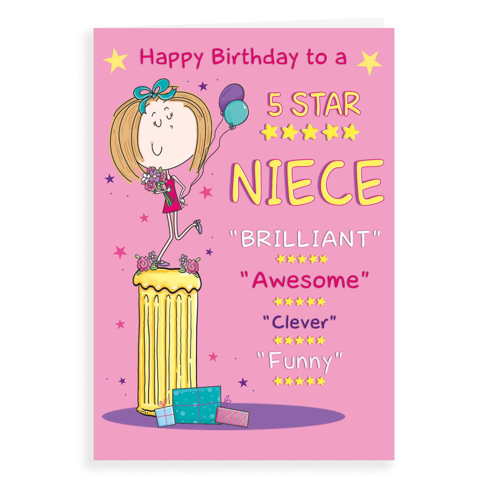 Regal Publishing Humour Birthday Card Niece - 9 x 6 inches,Pink