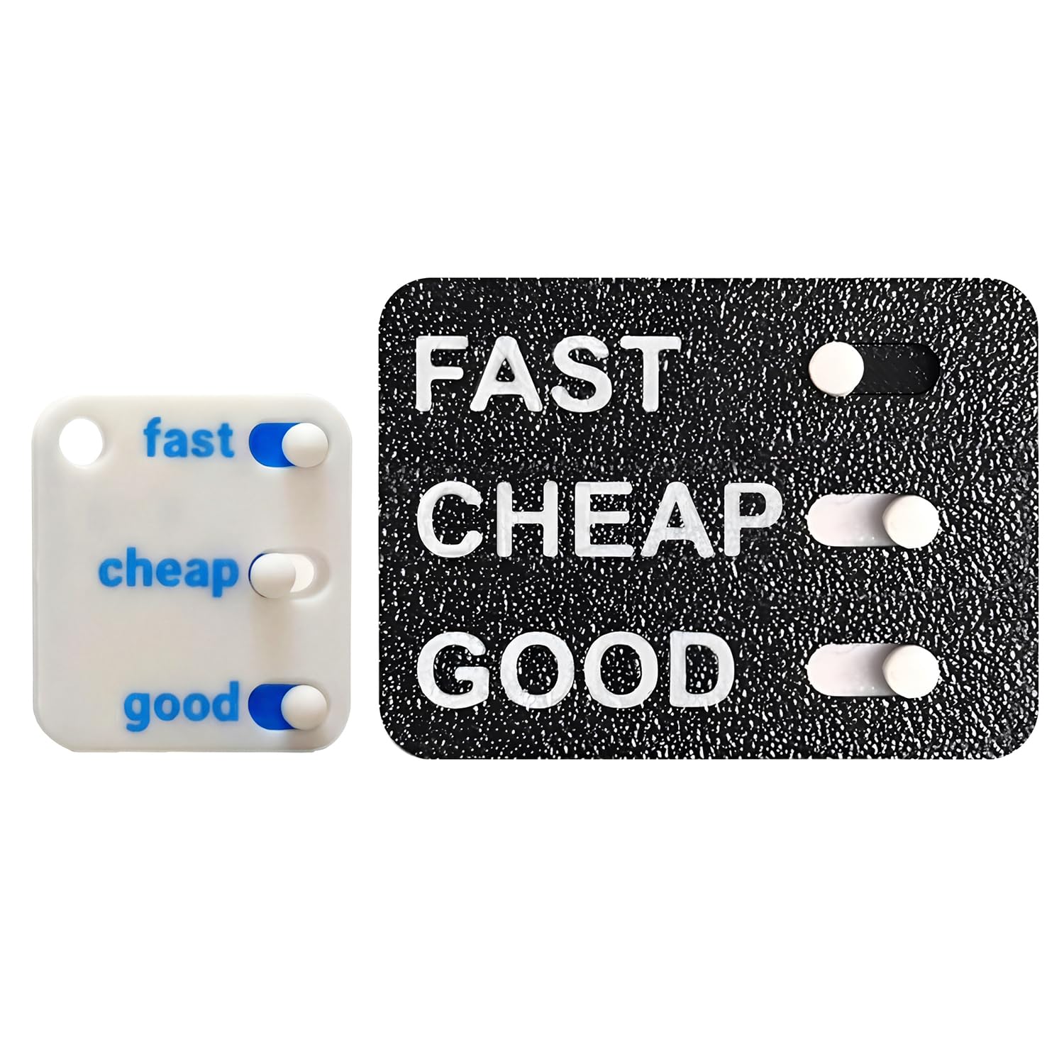 2Pcs Business Dilemma Slider, 3D Printed ‘Fast, Cheap, Good’ Office Decision Toy, Interactive Decision-Making Desk Game for Corporate Team, Engaging Boardroom Icebreaker Tool, Humorous Office Gift