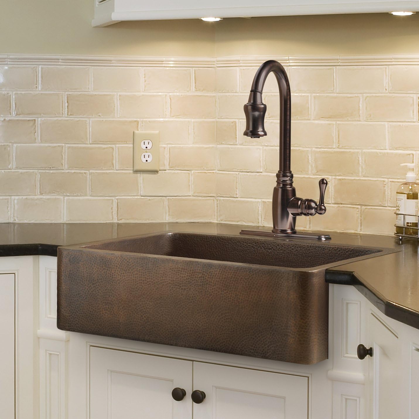 Black Friday - 60% OFF Sinkology K1A-1004ND-AMZ Adams Handmade 33 CareIQ Kit Farmhouse, Apron-Front, Kitchen Sink, Single Bowl, Antique Copper
