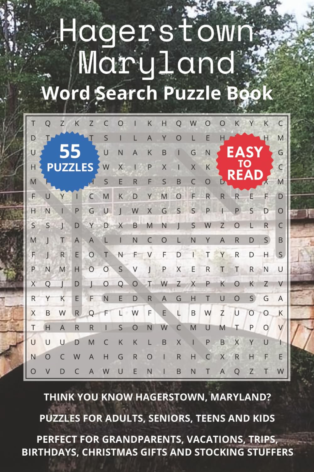 Hagerstown Maryland Word Search Puzzle Book: Think you know Hagerstown, Maryland? Puzzles for Adults, Seniors, Teens and Kids. Perfect for ... Christmas Gifts and Stocking Stuffers.