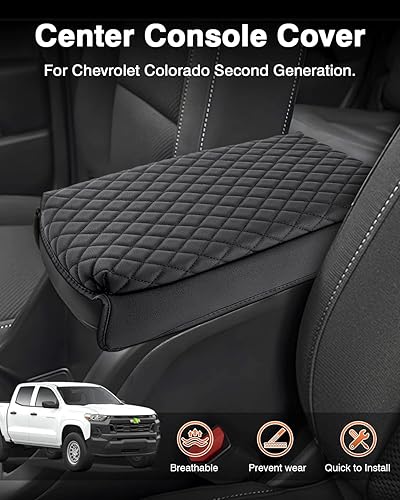 Miniatura 2 de Cubierta antirayones para consola central hecha de piel sintética y con cojín amortiguador cubierta accesoria para reposabrazos en color negro