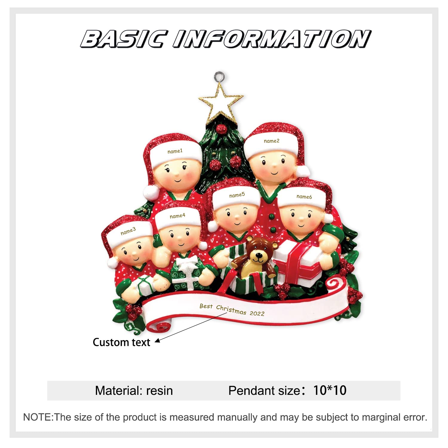 Décorations De Noël Personnalisables Avec Prénom Ou Photo - Lot De 4 - Pour Sapin, Porte, Fenêtre - Matériau Bois Et Plastique