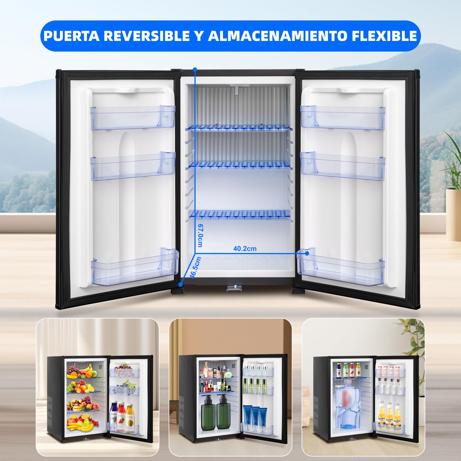 Smad Nevera 12v Camper 50L, Frigorifico 12v 220v, Nevera para Caravana, Furgoneta, Camión, RV, Van, Truck, Silencioso, Cerradura