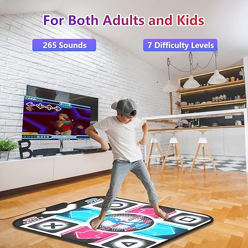 Miniatura 5 de Alfombrilla de baile USB para PCcomputadora, almohadilla de baile mejorada para ejercicio y fitness con software de juego de baile, compatible con