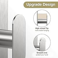Vista 4 de pickpiff Adhesive Towel Hooks for Bathroom: 20LB Extra Strong Wall Hanger for Shower Kitchen RV Dorm Apartment, Silver 2 Pack