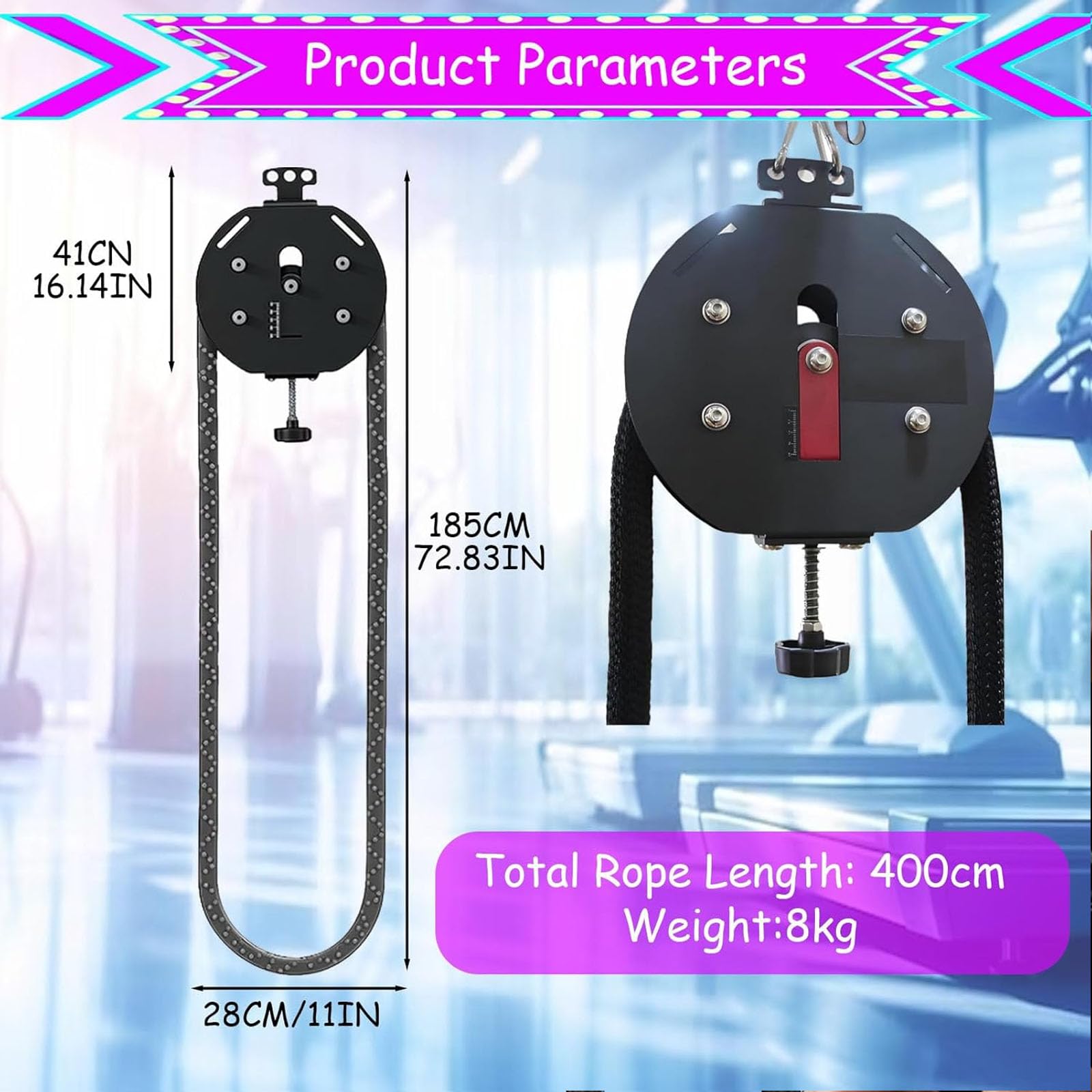 Endless Rope TrainerQ Rope Endless Rope TrainerCable Pulley System with Adjustable Resistance for Full Body Workout & Strength Training