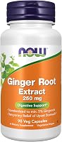 NOW Foods Ginger Root Extract 250 mg - 5% Gingerols for Upset Stomach Relief & Digestive Support, 90 Veg Capsules
