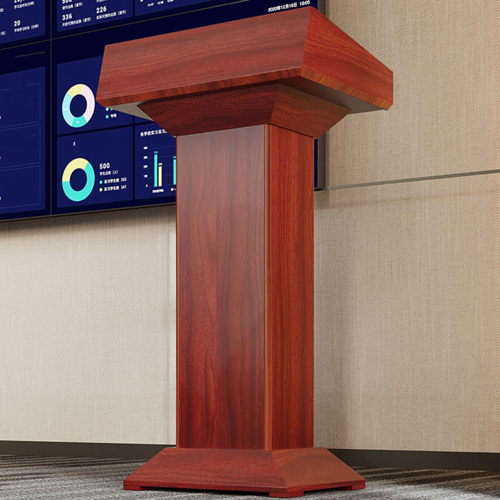 DUANHOZ Heavy Duty Wooden Lectern Podium for Church, Conference, and Business Speech Presentations