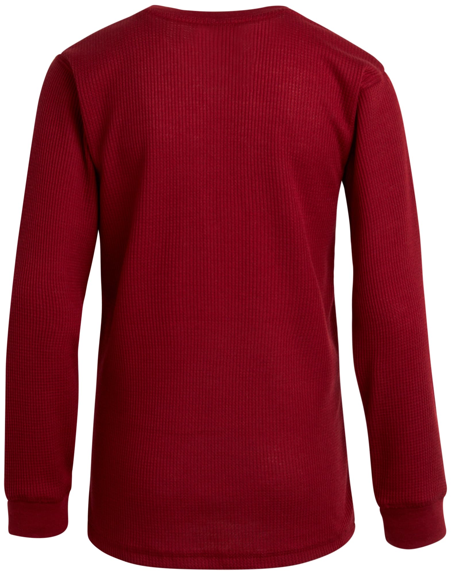 Quad Seven Camisas de manga larga para niños, paquete de 2 camisetas térmicas de punto gofre con cuello redondo para jóvenes y niños (tallas: 8-18)