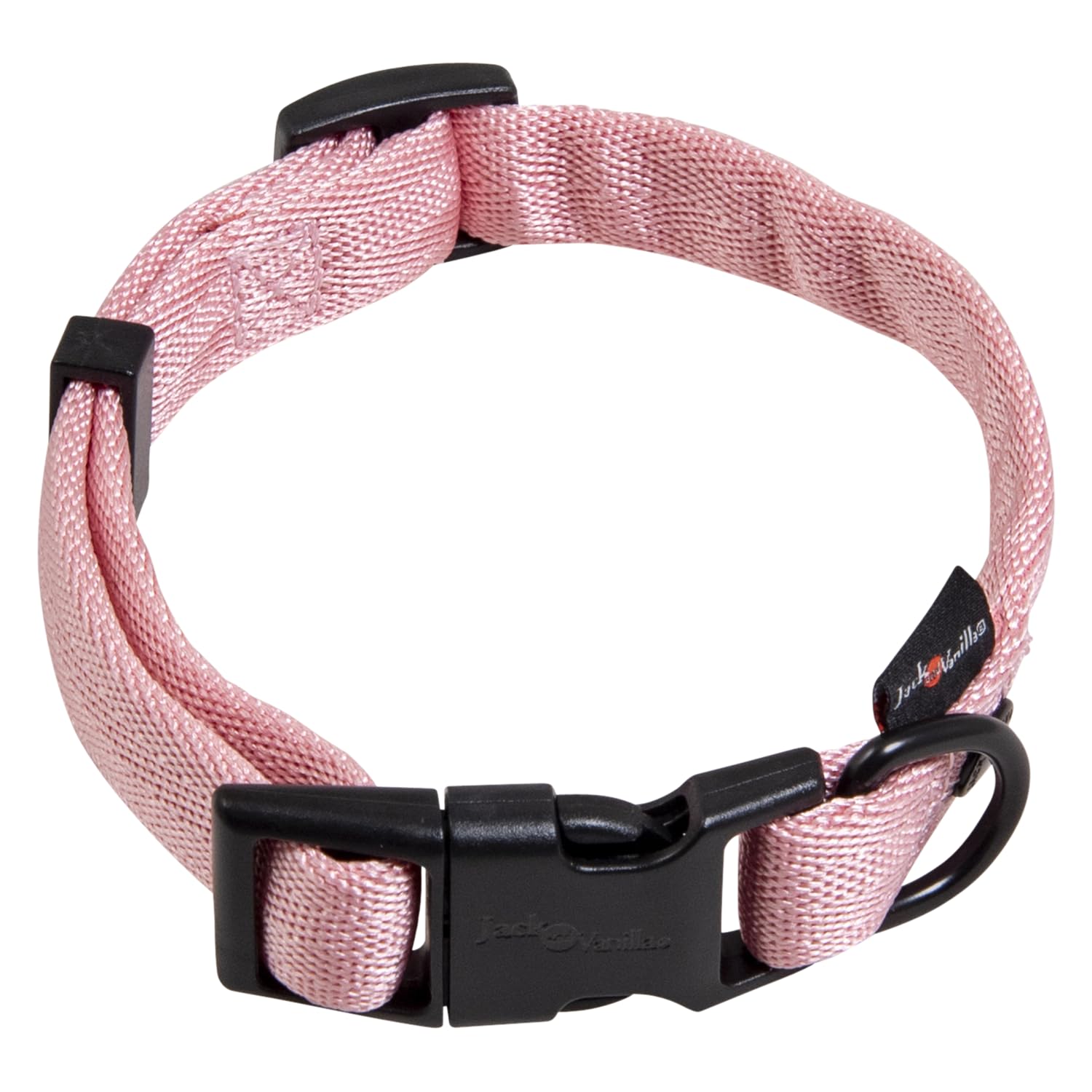 JACK AND VANILLA, Comfort Tube Nylon Dog Collar, Pink, Size 12 mm x 23-36 cm