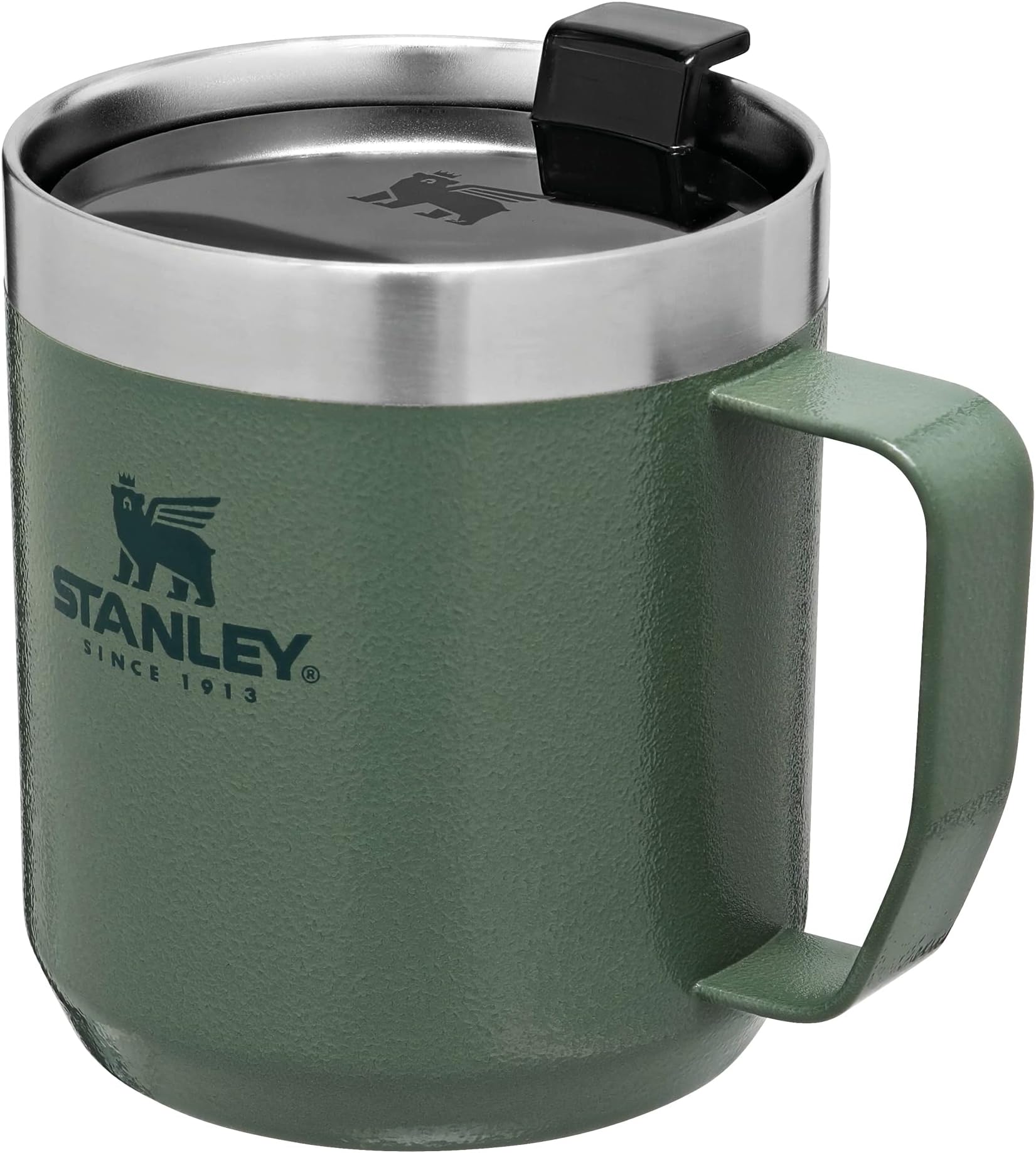 Classic Legendary Camp Travel Mug 0.35L - Keeps 1.5 Hours Hot - 3 Hours Cold - Dishwasher Safe - Stainless Steel Coffee Cup - BPA-Free - Hammertone Green