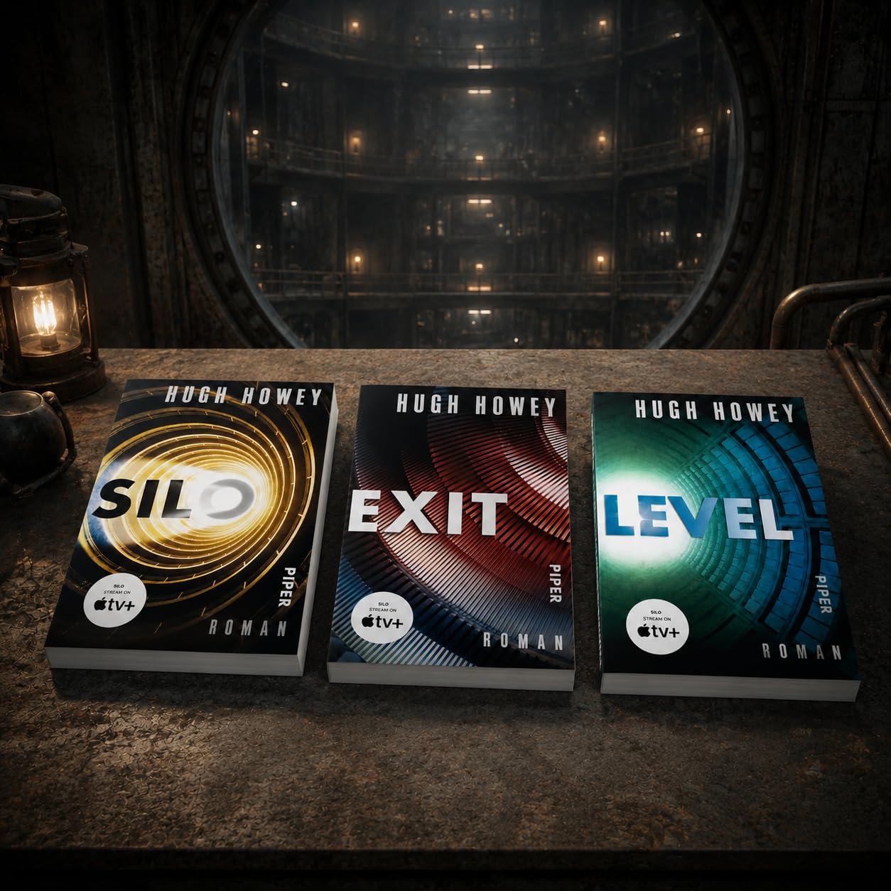 Hugh Howey - Silo Reihe Band 1-3: Silo, Level & Exit - Science Fiction Bücher Bundle über Endzeit, Apokalypse, Dystopie - Fantasy Romane zur Apple TV+ Serie auf Deutsch mit exklusivem Lesezeichen