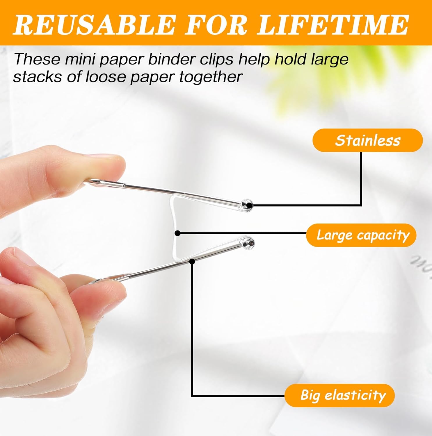 Jetec 特大バインダークリップ 200個 バルク 2インチ メタル ジャンボ バインダークリップ 事務用品 ホワイトペーパークラ